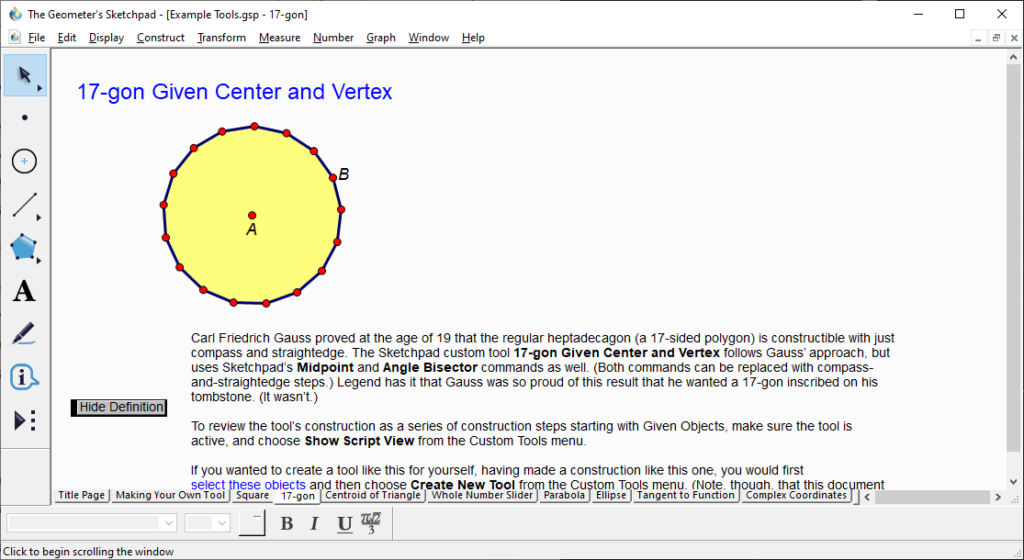Geometers Sketchpad Lesson on polygons