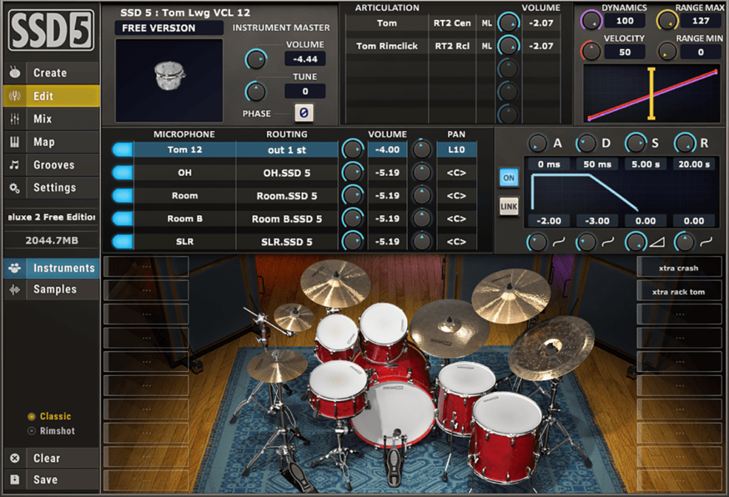 Steven Slate Drums Sound parameters