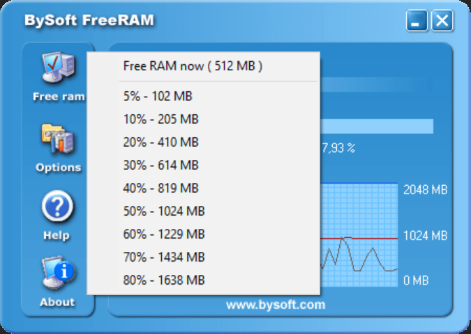 BySoft FreeRAM Manual optimization