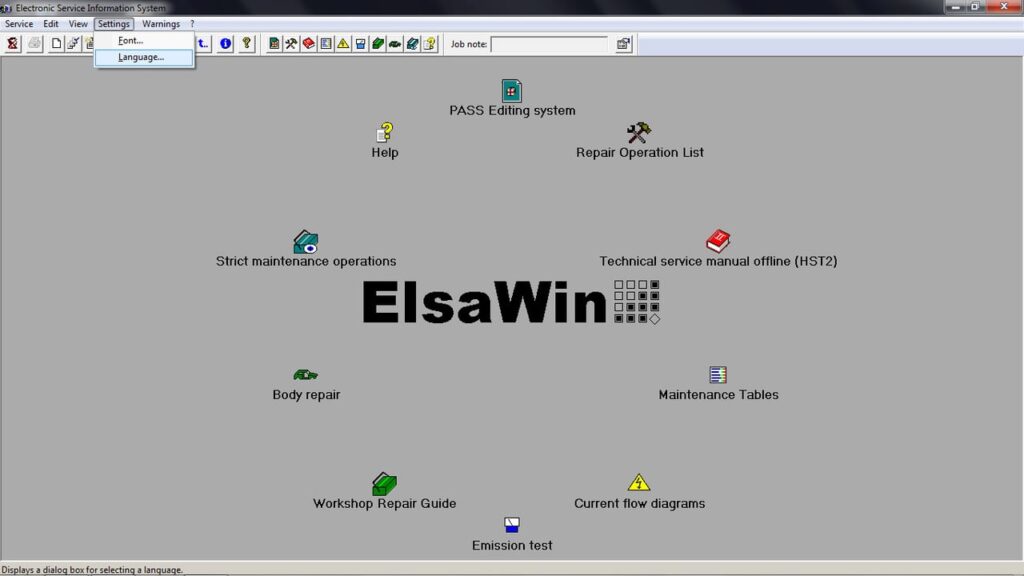 ElsaWin Select language