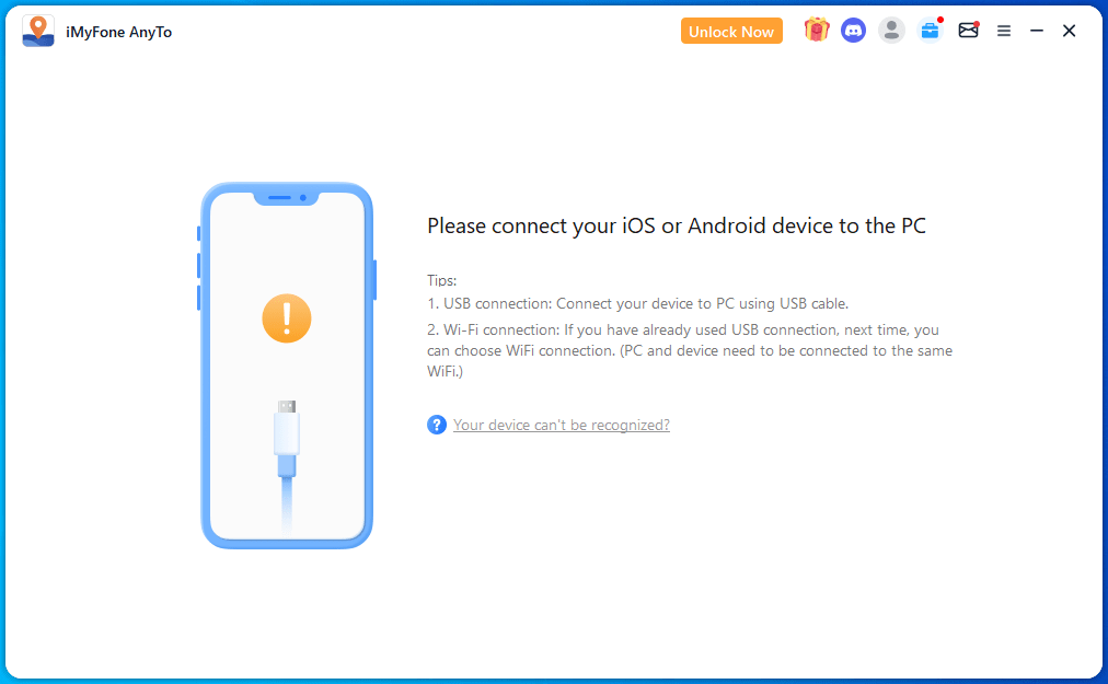 Imyfone Anyto Connect your device