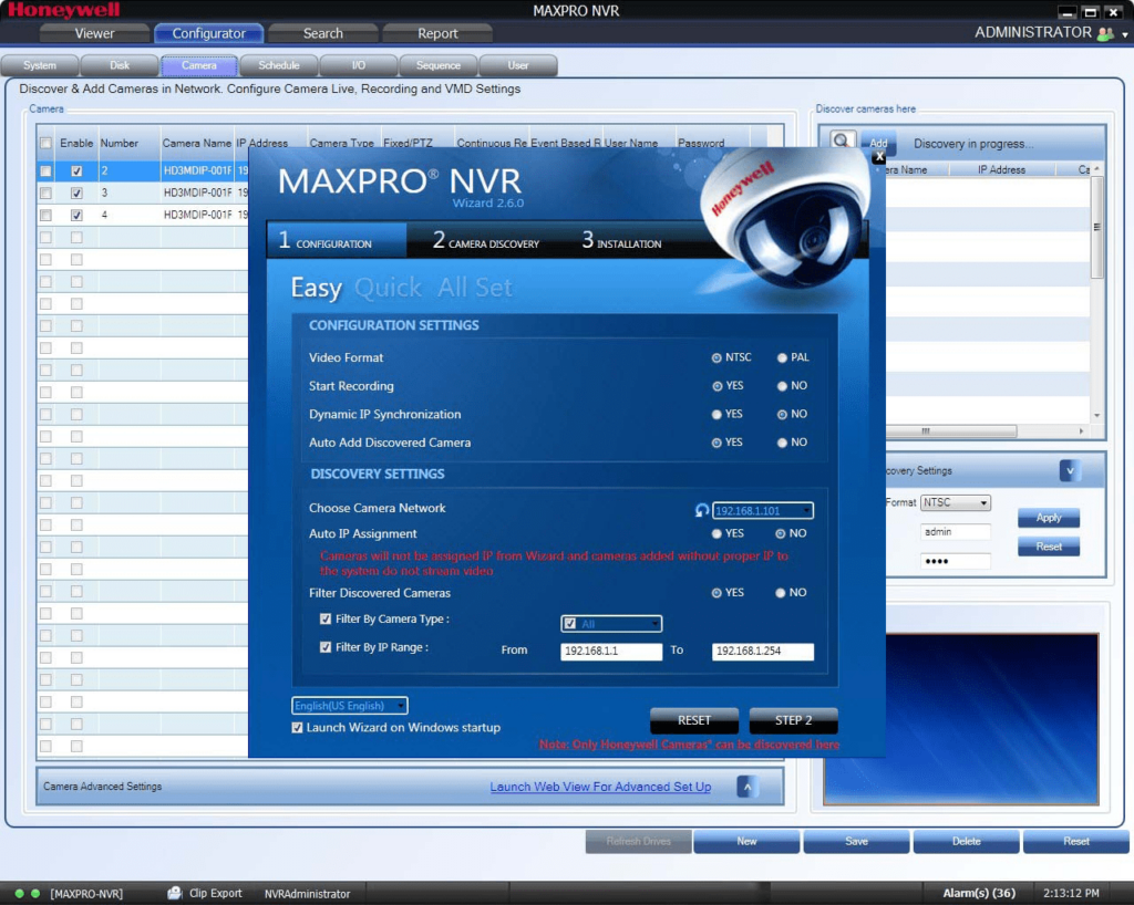 MAXPRO NVR System configuration