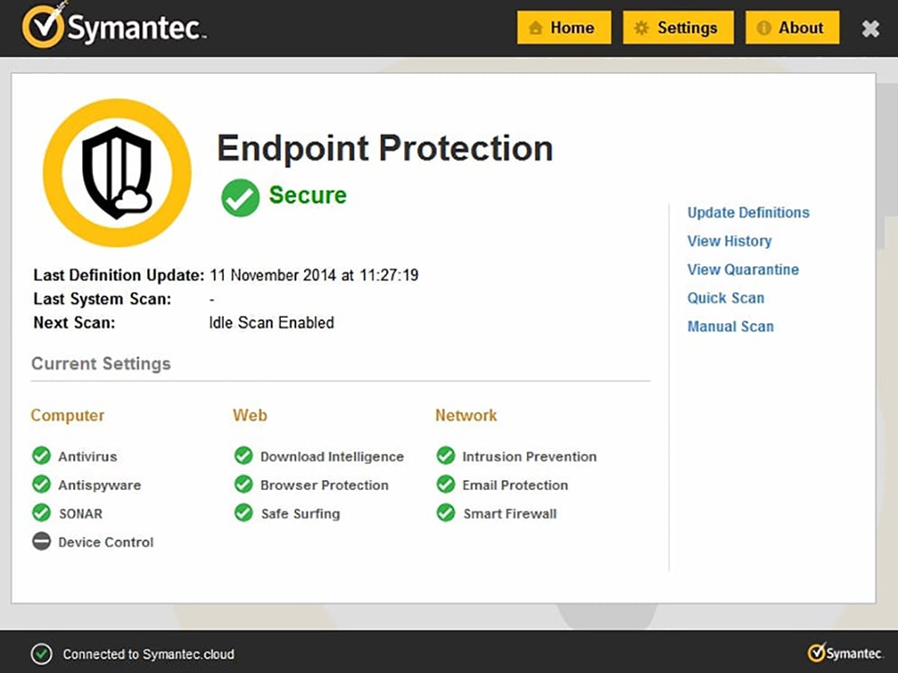 Symantec Protection Suite Small Business Edition Endpoint monitor