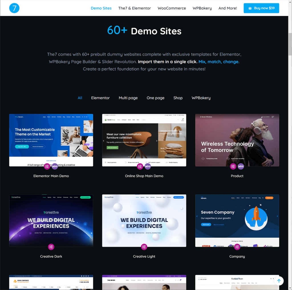 The7 Website templates
