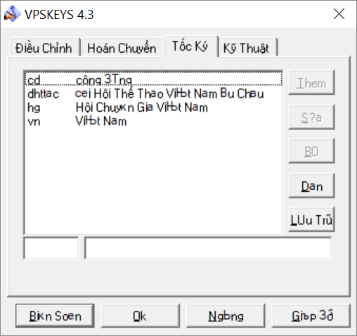 VPSKEYS Character replacement rules