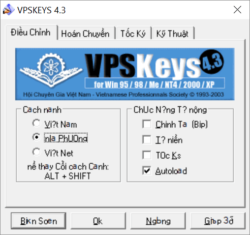 VPSKEYS Input method selection