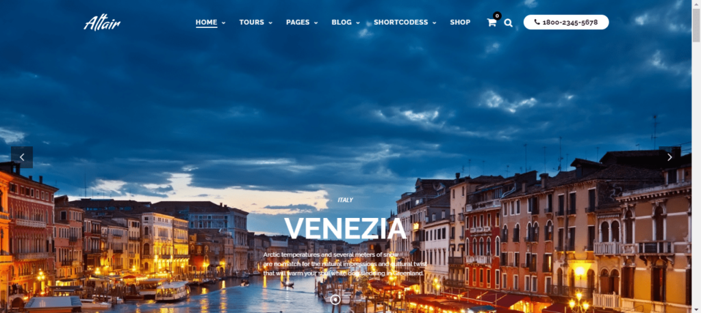 Altair WordPress Theme Travel website