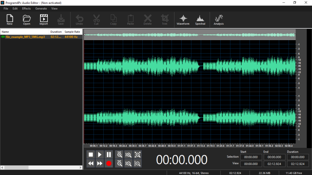 DJ Audio Editor Modify tracks