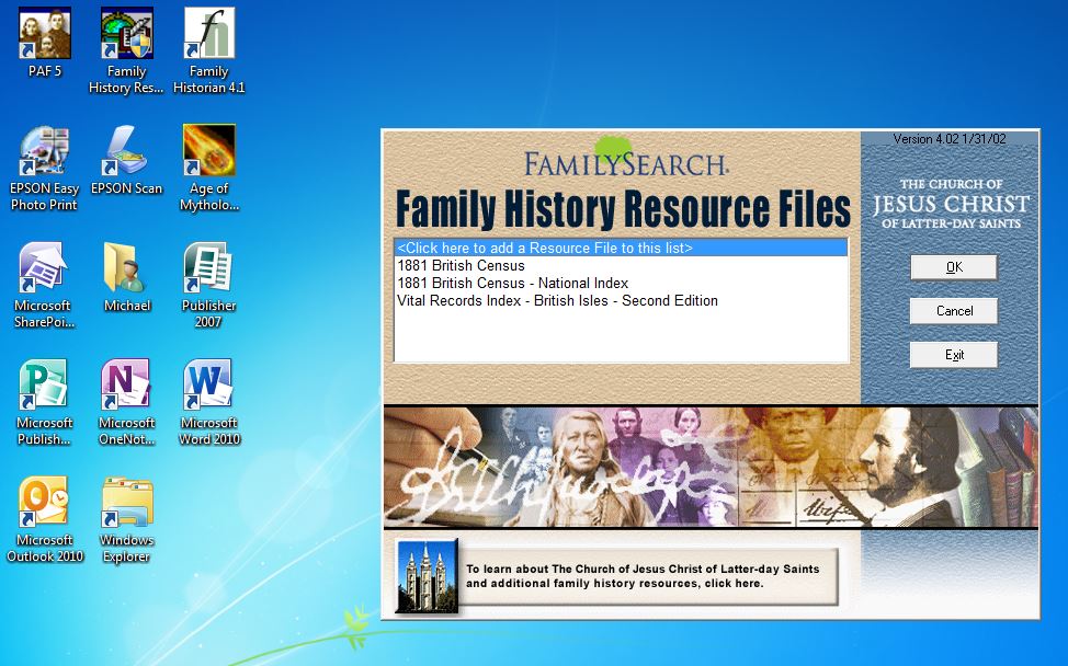 Family History Resource File Viewer List of files