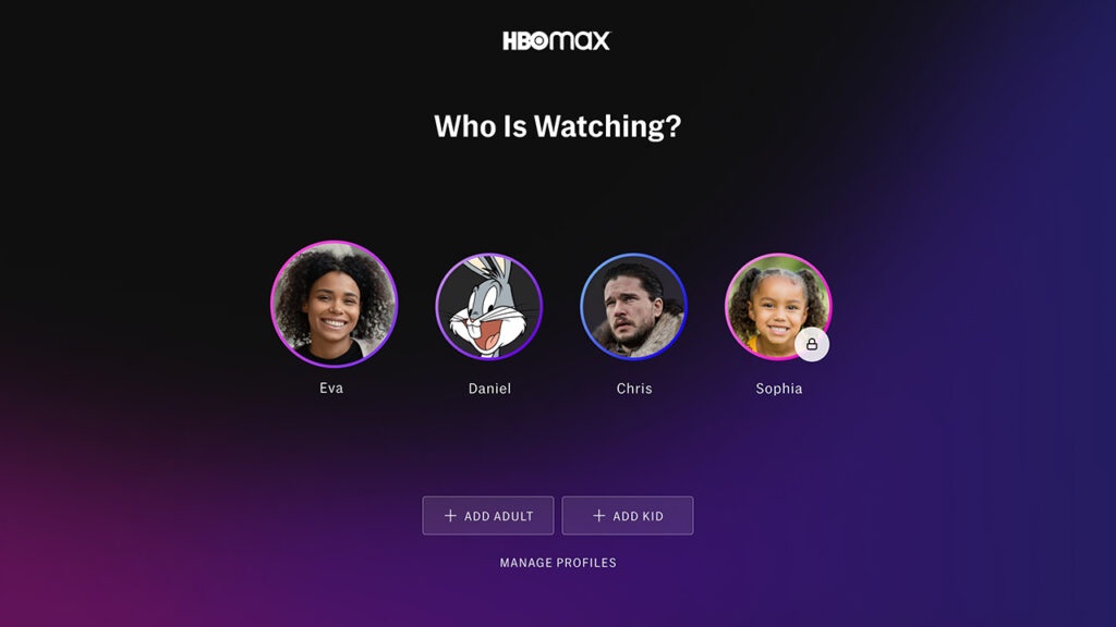 HBO Max Profile switching