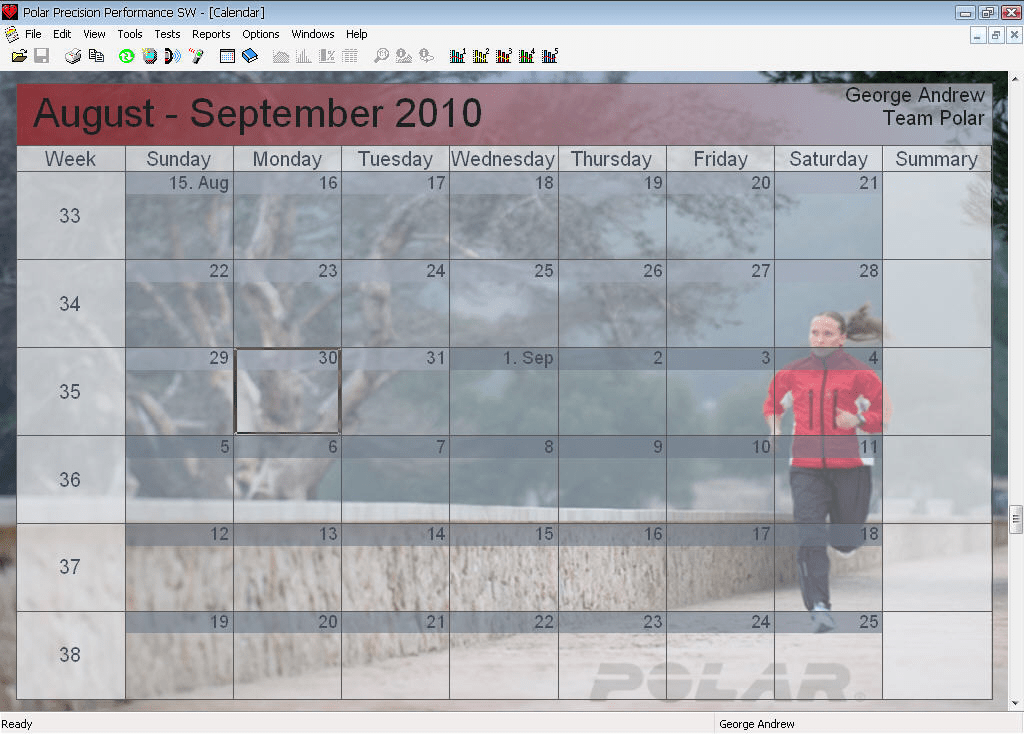 Polar Precision Performance SW Training calendar