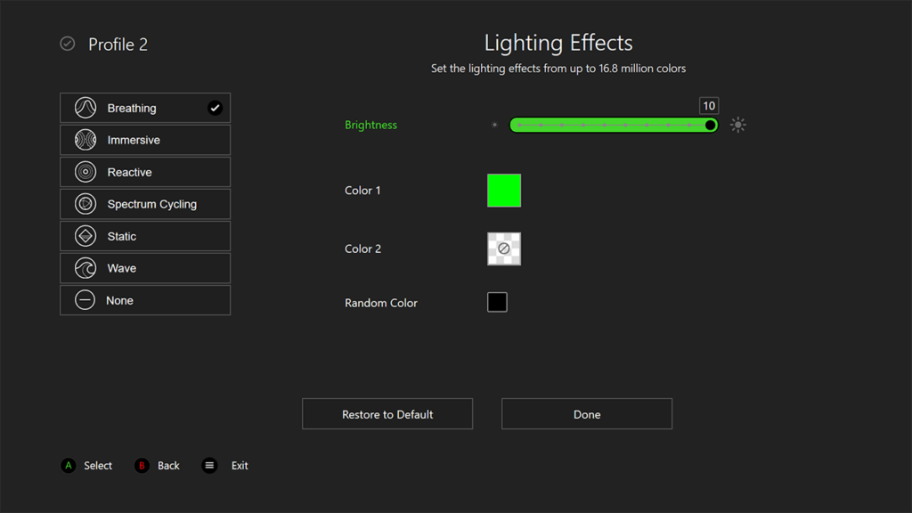 Razer Controller Setup For Xbox Lighting effects