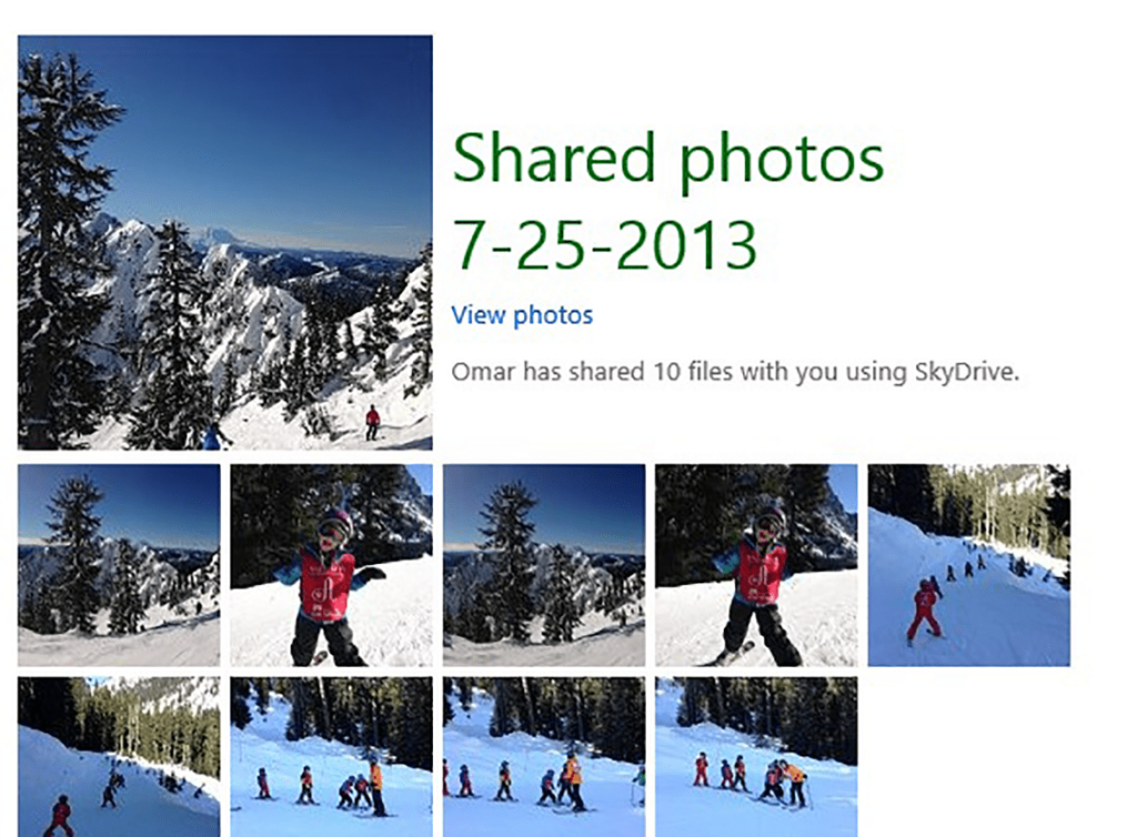 SkyDrive Shared photos