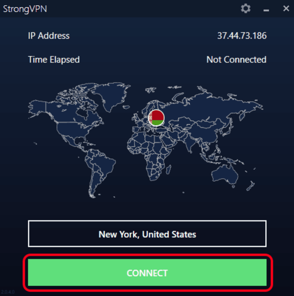 StrongVPN Connect to virtual private network