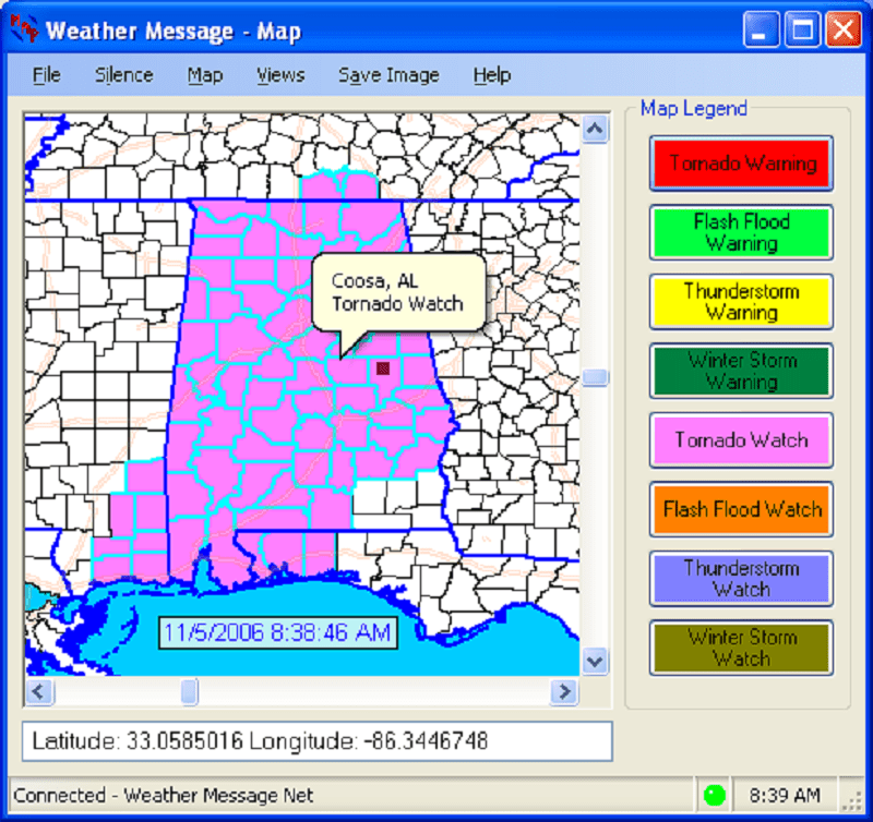Weather Message Map