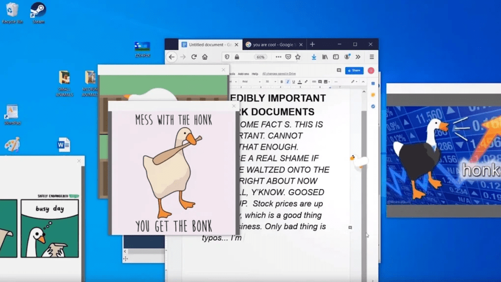 Desktop Goose Available pranks