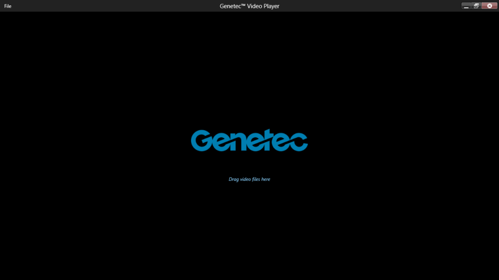 Genetec Video Player Main window