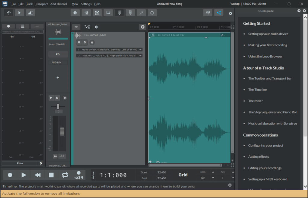 n Track Studio Waveform editor