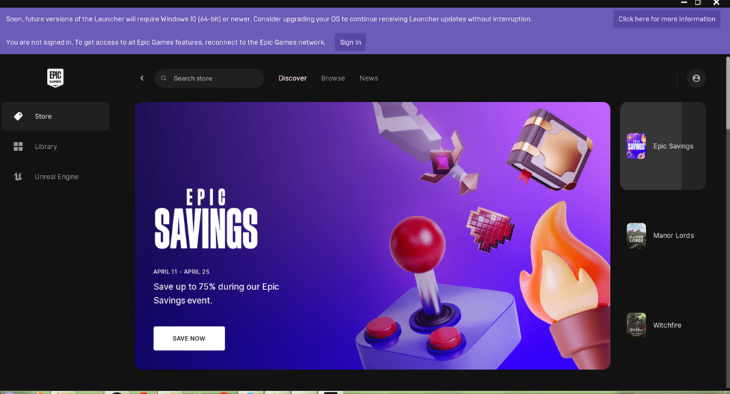 Epic Games Launcher Store