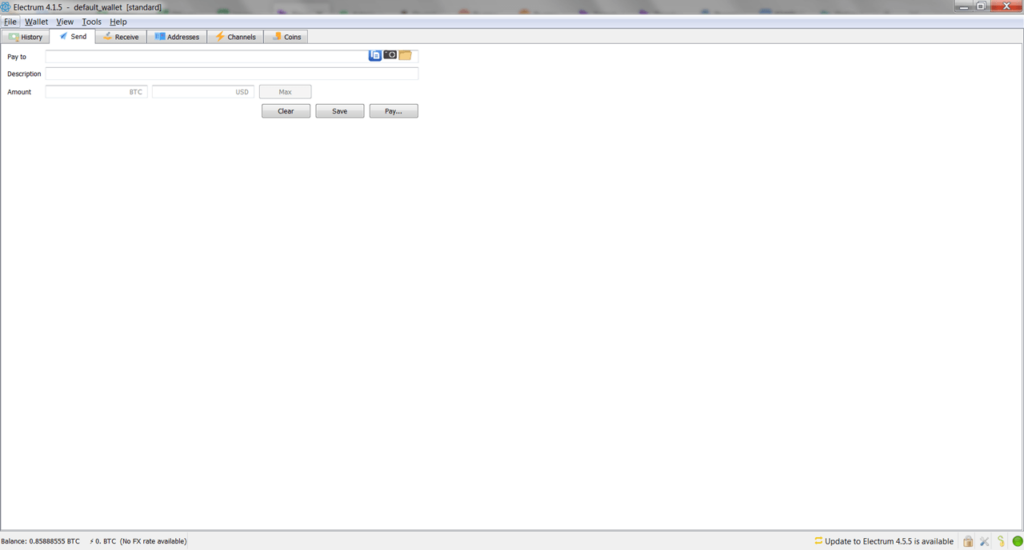 Electrum Send