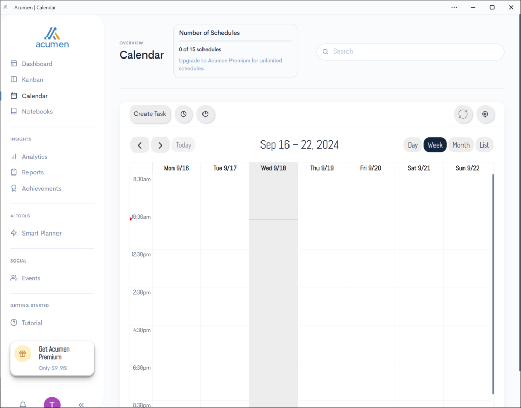 Acumen Calendar view