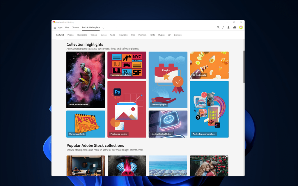 Adobe Creative Cloud Stock image collections