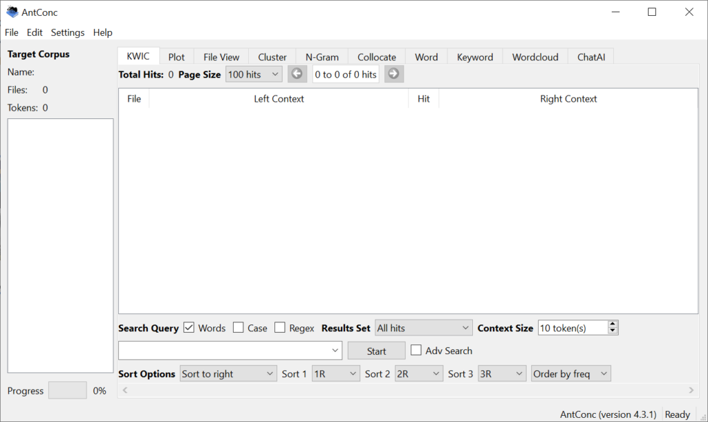 AntConc Corpus analysis