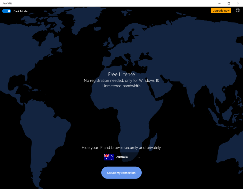 Any VPN Dark mode