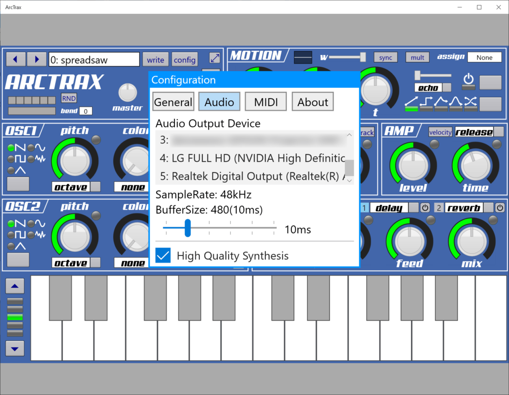 ArcTrax Advanced parameters