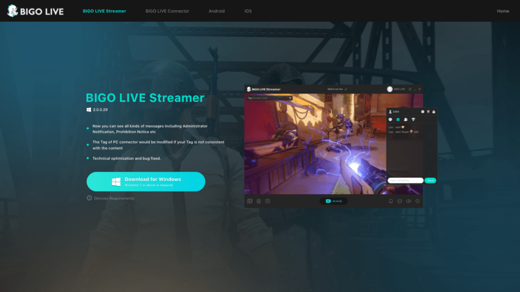 BIGO LIVE Streamer Main interface