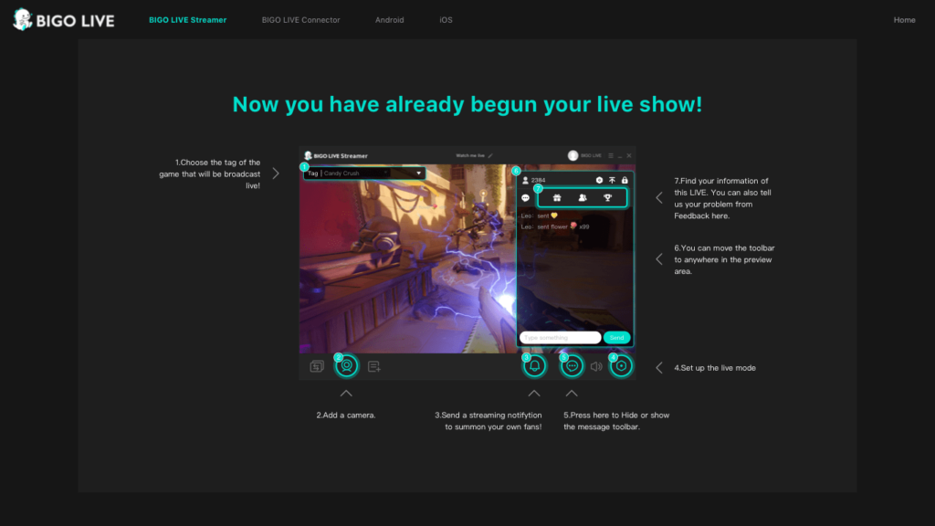 BIGO LIVE Streamer Usage instructions