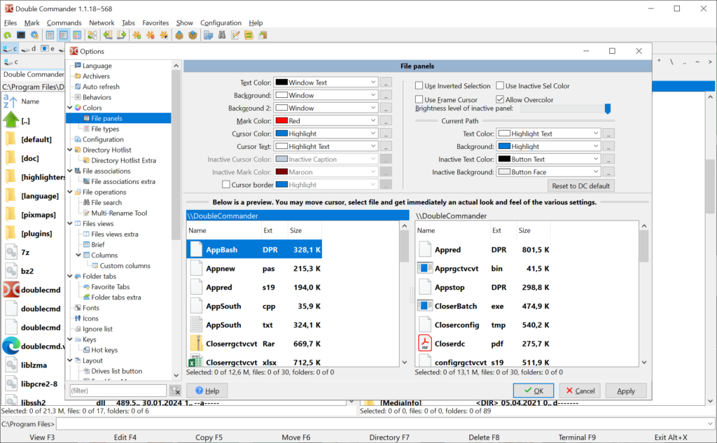 Double Commander Interface customization