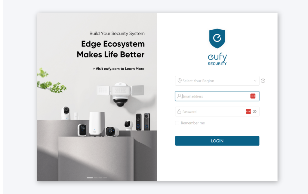 Eufy Login page