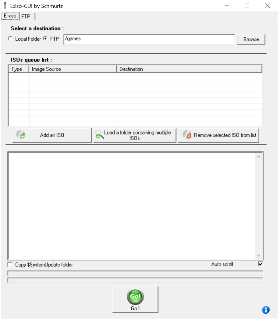 Exiso GUI Main interface