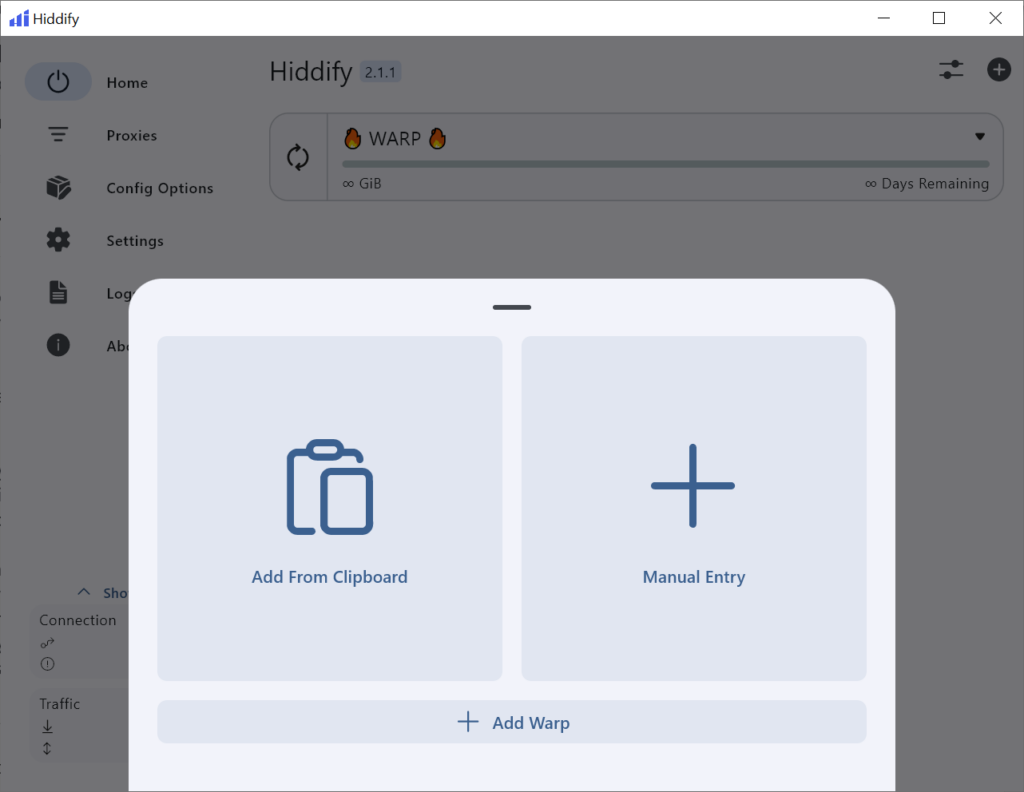 Hiddify Adding new connections