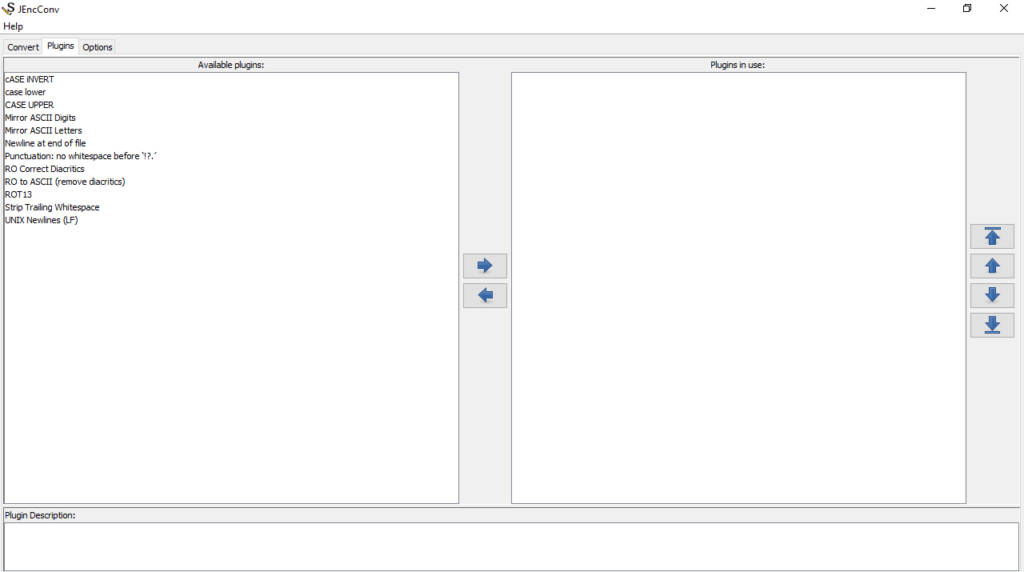 JEncConv Manage plugins