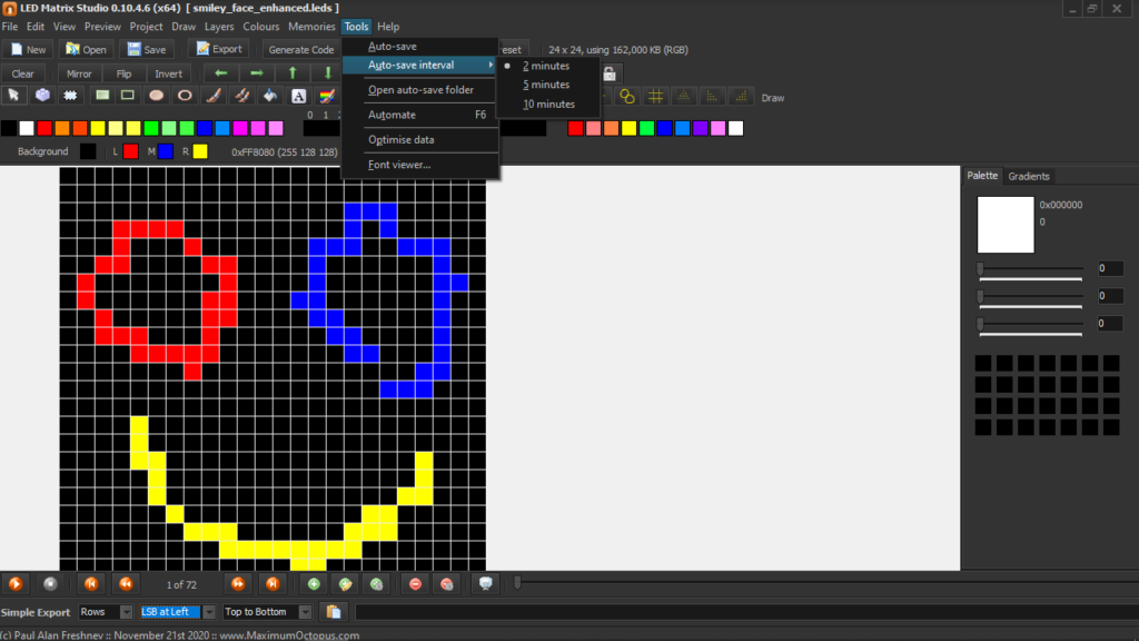 LED Matrix Studio Auto save interval