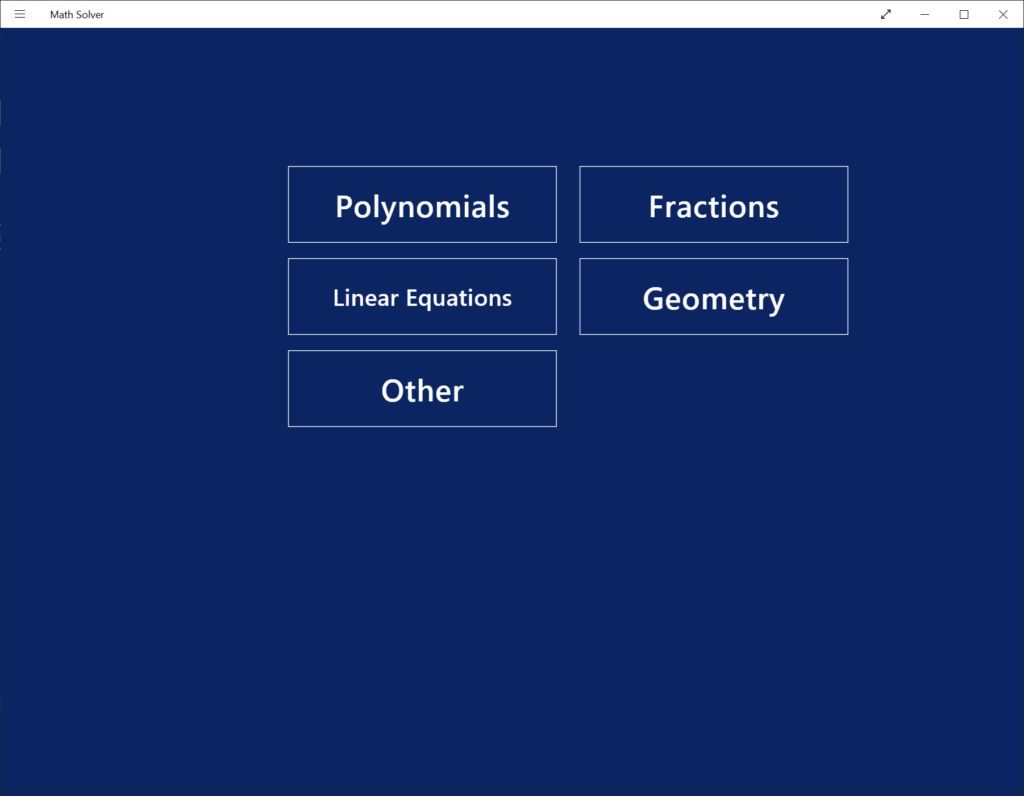 Math Solver Supported disciplines