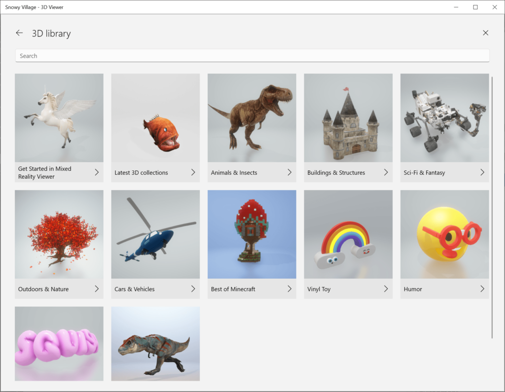 Microsoft 3D Viewer Model collection