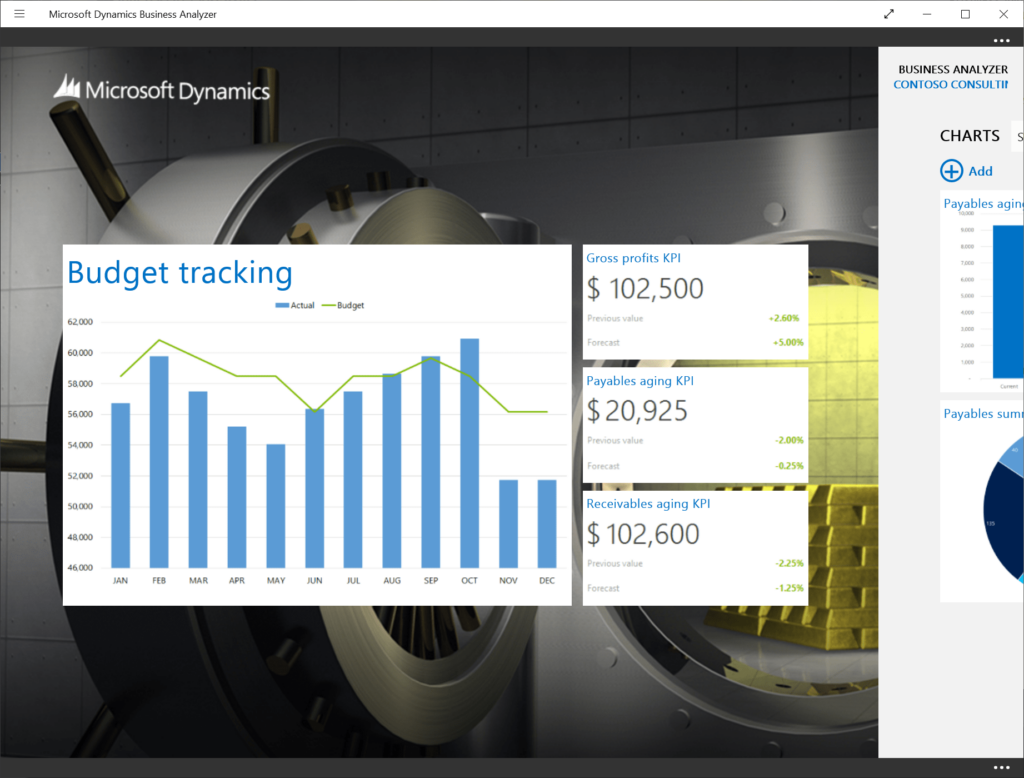 Microsoft Dynamics Business Analyzer Budget tracking