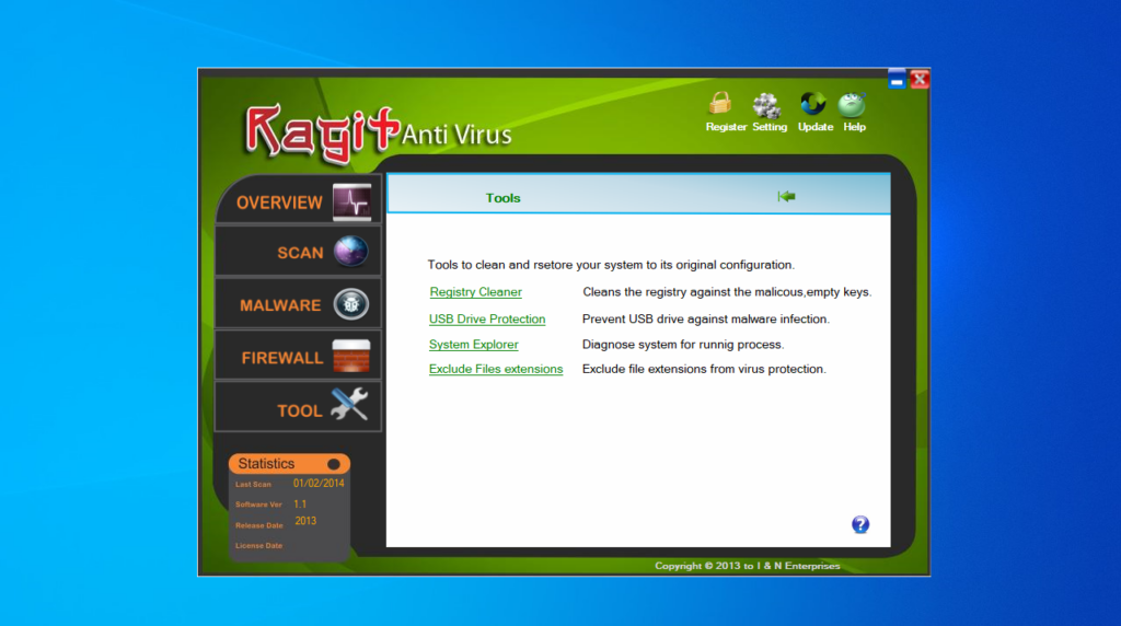 Ragit AntiVirus Additional tools