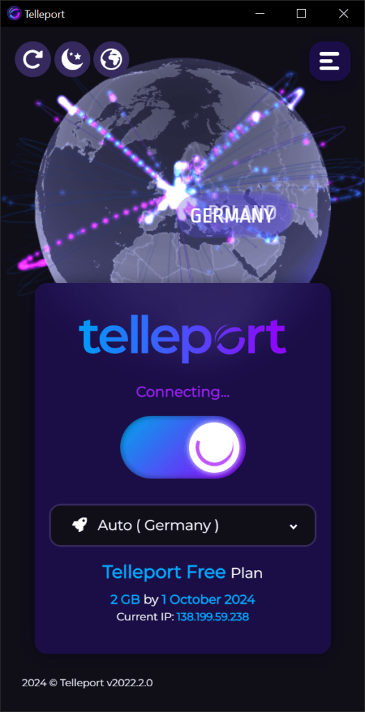 Telleport VPN Connection process