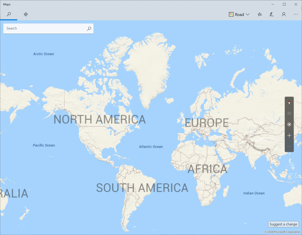 Windows Maps World map