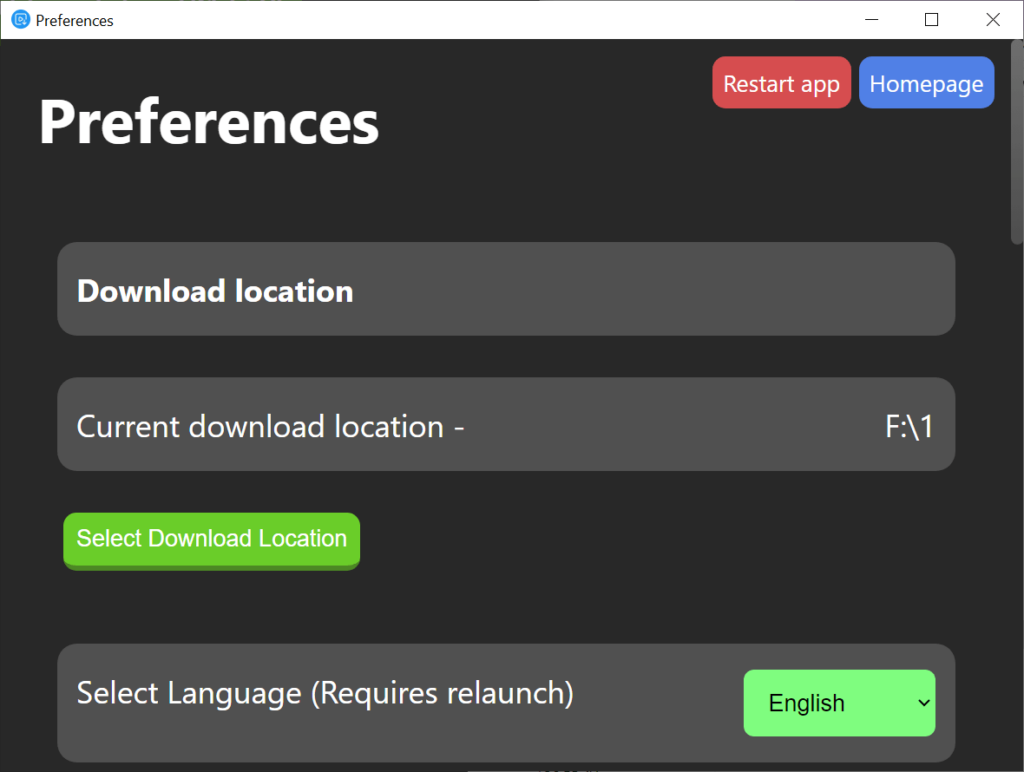 YtDownloader Software configuration