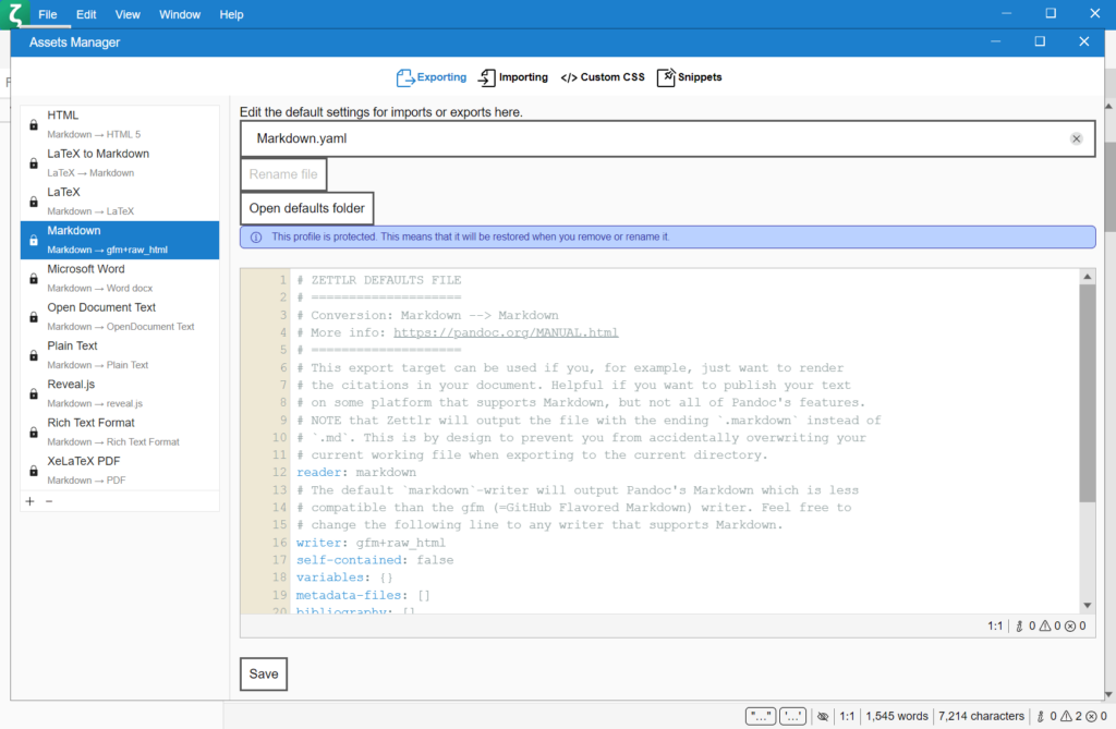 Zettlr Assets manager