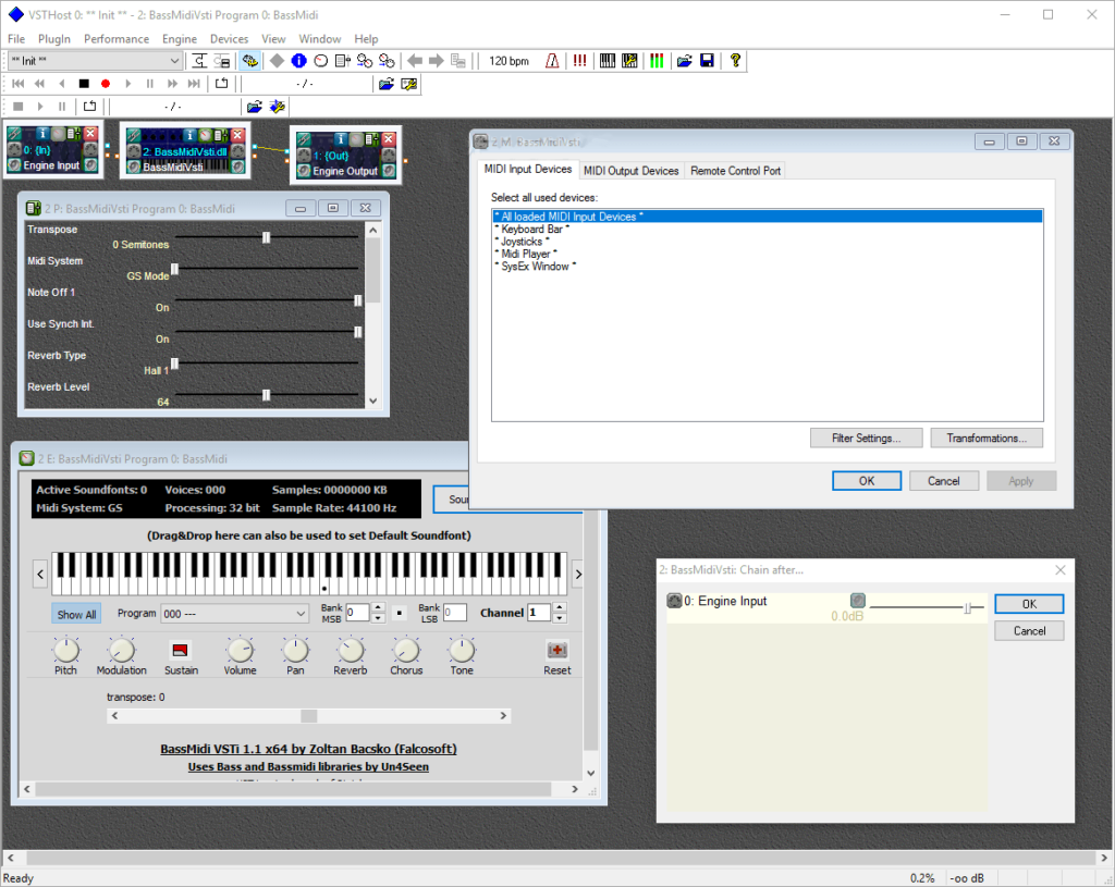 BassMidi VSTi Detected input devices