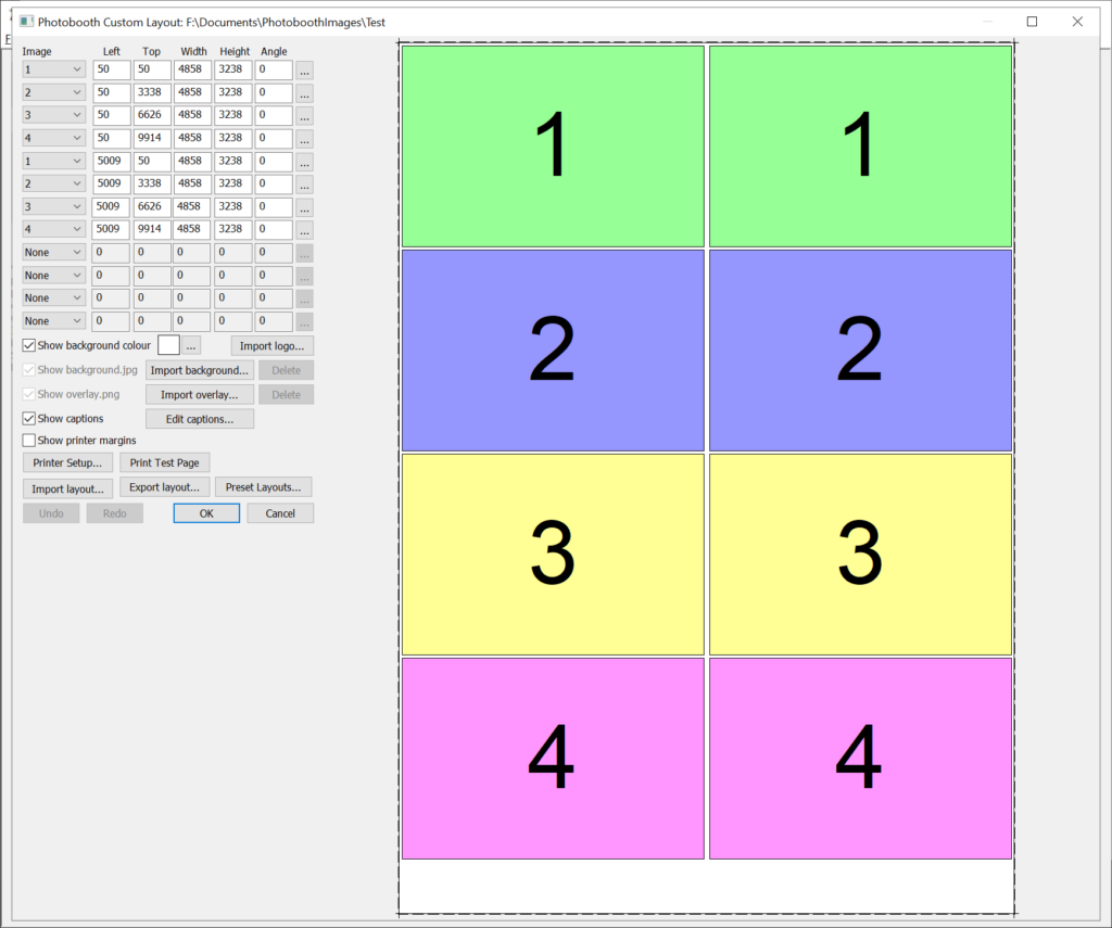 Breeze Booth Page layout parameters