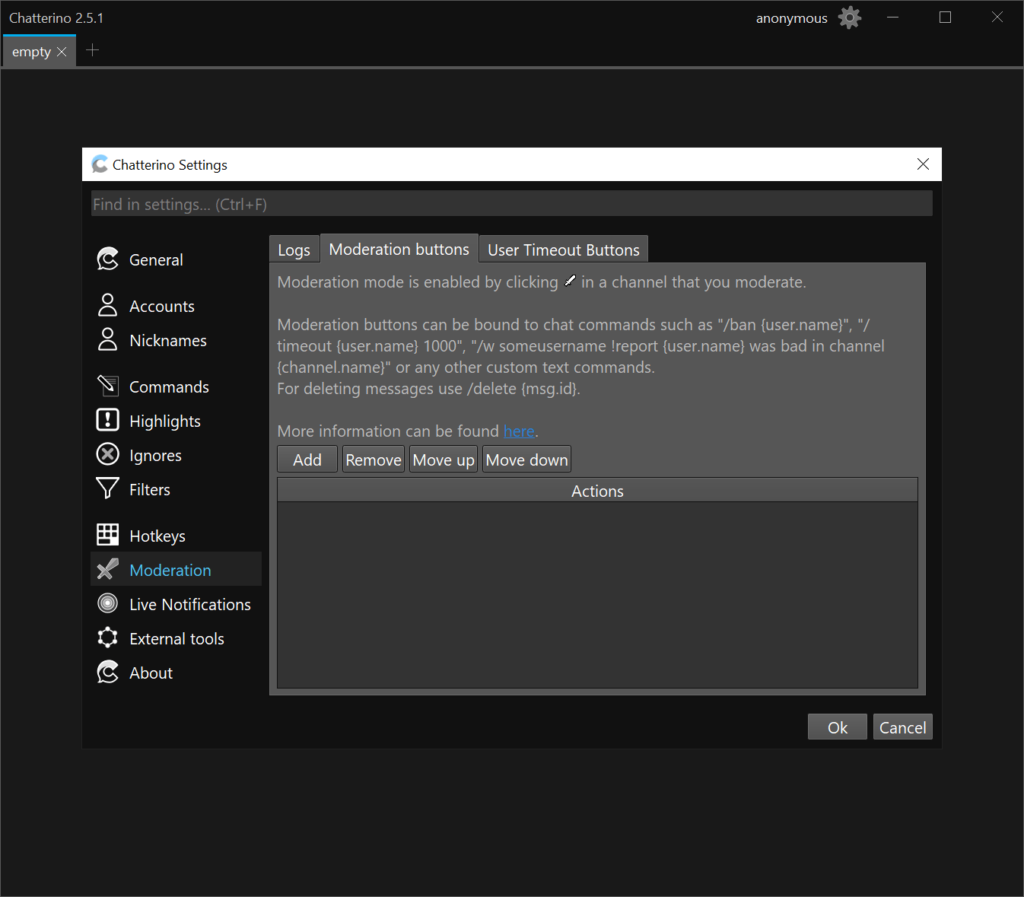 Chatterino Moderation tools