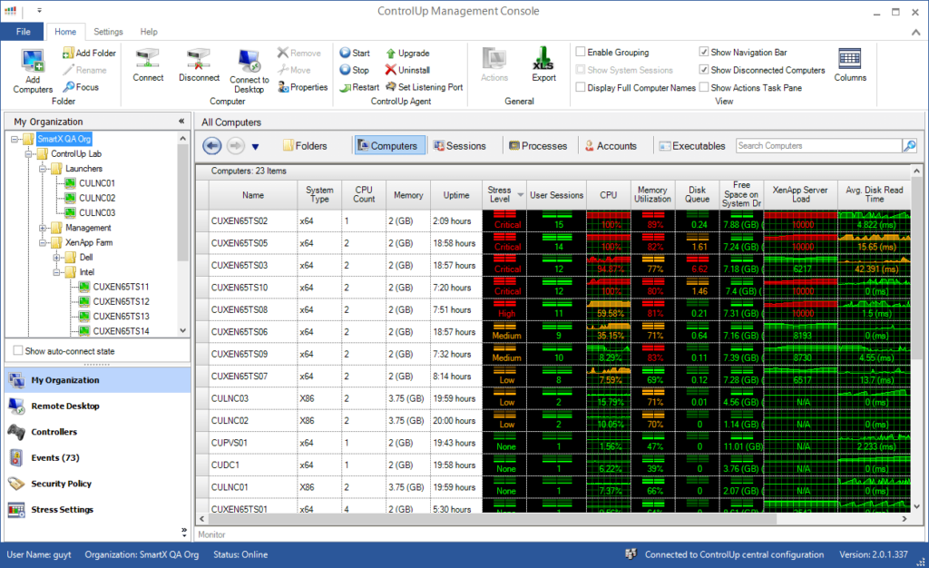 ControlUp Detected computers