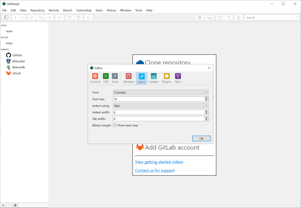 GitAhead Editor configuration